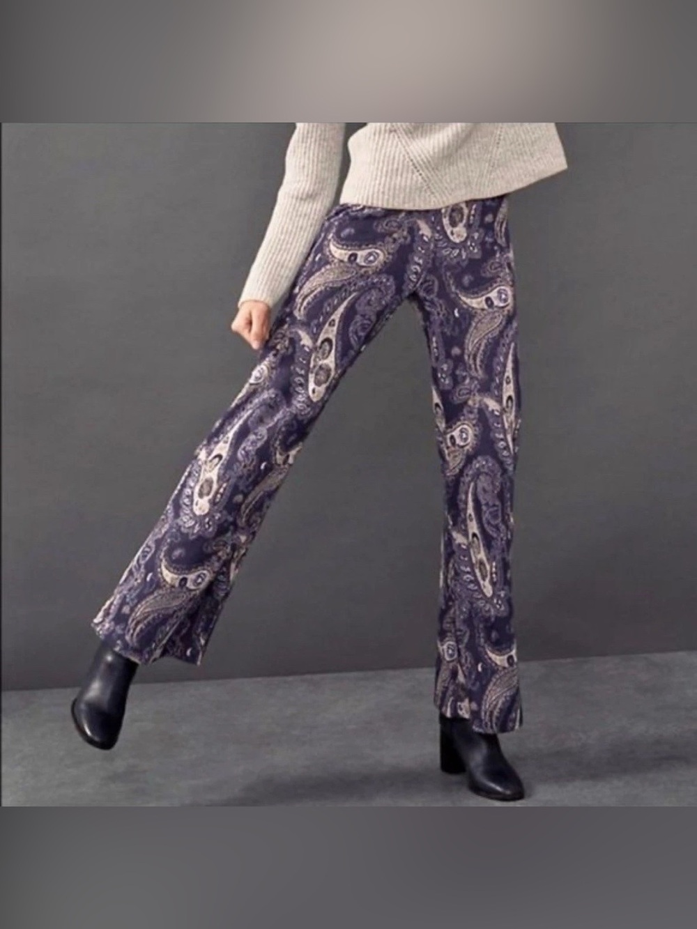 Anthropologie Maeve Maria Paisley  Flare Leg Pants 4